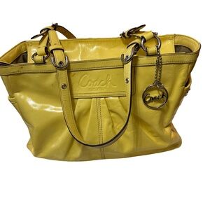 Vintage Patent Leather Coach Tote Bag